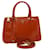 Saffiano PRADA Hand Bag Safiano Leather 2way Orange Auth ar7087  ref.600383