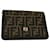 FENDI Zucca Canvas Wallet Brown Black Auth rd2162 Cloth  ref.600610