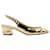 Jimmy Choo Metallic Gold Slingback Block Heels Golden Leather  ref.601315