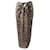 Falda larga con estampado de leopardo Ganni y detalle de lazo en seda marrón Castaño  ref.601338