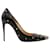 Christian Louboutin Elegant Black Pointed Toe Heels with Spkies Leather  ref.601704