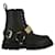 Moschino Logo Leather Combat Boots Black  ref.602053