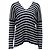 Vince Gestreifter Pullover aus marineblauem Leinen