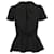 Alexander McQueen Blusa Peplum de cetim e crepe com babados em seda artificial preta Preto Raio Fibra de celulose  ref.602892