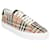 Burberry men vintage check sneakers in archive beige cotton and leather  ref.604189