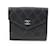Chanel Portefeuille compact à rabat carré en cuir d'agneau matelassé noir  ref.605950
