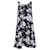 Kenzo Vestido Midi com Estampa Floral em Seda Preto e Branco  ref.606641