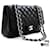 CHANEL Large Classic Handbag 11"Chain Shoulder Bag Flap Black Lamb Leather  ref.606716
