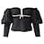 Self Portrait Off-Shoulder Bishop Sleeves Crystal Bow Top in Black Viscose Cellulose fibre  ref.607098
