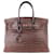 Birkin Hermès Matte Gris Elephant Porosus in pelle di coccodrillo con dettagli dorati 35 Borsa Marrone  ref.607505