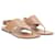 Hermès Sandalias planas destalonadas Kola Thong de cuero marrón Castaño  ref.607781