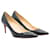 Christian Louboutin Kate Glossed Lizard-Effect Leather Pumps Black  ref.607860