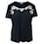 Sandro Paris Kurzärmliges T-Shirt mit Spitzenstickerei aus grüner Baumwolle  ref.608229