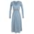 Autre Marque Rotate Birger Christensen Gathered Metallic Stretch-Knit Midi Dress in Light Blue Polyester  ref.608452