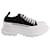 Alexander McQueen Tread Slick Lace Up Sneakers in Black Canvas Cloth  ref.608538
