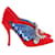 Dolce & Gabbana Sacred Heart Wings Bestickte Lori-Pumps aus rotem und blauem Samt Mehrfarben  ref.608551