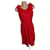 Prada Kleid rotes Kleid Baumwolle  ref.610158