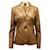 Akris Long Sleeve Blazer in Camel Leather Yellow  ref.611605
