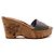 Chanel Sandali con zeppa CC in tela a righe blu corallo Marrone Beige - vista 2