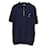 Camisa Polo Zilli de Tricô Faux Croc com Guarnição Azul marinho Algodão Viscose Acetato  ref.613723