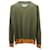 Suéter con codera de cuero en lino verde caqui de Maison Martin Margiela  ref.613035