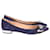 Emporio Armani Point-Toe Ballet Flats in Blue Suede  ref.613086