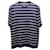 Neil Barrett Short Sleeve Knitted Stripe Shirt in Navy Blue and White Wool   ref.613256