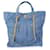 Chanel Blue & Multicolor Quilted Denim Mood Shopping Tote   ref.613967