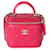 Vanity Chanel Mini-Kosmetik-Crossbody aus gestepptem Lammleder in Fuchsia Pink  ref.613983