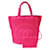 Chanel Fuchsia Terry Cloth Cc Beach Tote  Pink Leather  ref.614021