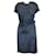 Lanvin Etuikleid mit Gürtel aus blauer Seide  ref.614070