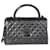 Chanel Gunmetal Quilted Aged Calfskin Medium Coco Top Handle Bag  Black Leather Pony-style calfskin  ref.614105