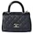 Chanel Navy Quilted Caviar Extra Mini Coco Top Handle Bag Blau Leder  ref.614184