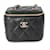 Vanity Mini beauty case Chanel in pelle di agnello trapuntata nera con catena Nero  ref.614191