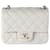 Borsa mini con patta classica quadrata in pelle di agnello trapuntata Chanel grigio chiaro  ref.614258
