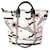 Chanel nero, rosa, Borsa shopping La Pausa in tela bianca e bianca  ref.614274