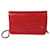 Wallet On Chain Chanel Cartera camelia de cuero granulado rojo con cadena Roja  ref.614312
