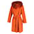 Max Mara Fur Trimmed Wrap Coat in Orange Lana Vergine Wool  ref.614431