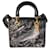 Bolsa feminina Dior preta com detalhes em pele de cordeiro I Feel Blue Preto Couro  ref.614463