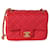 Minibolso con solapa Pearl Crush de piel de cordero acolchada rojo fresa de Chanel Roja Cuero  ref.614526