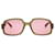 Gucci Square -Frame  Acetate Sunglasses Brown Cellulose fibre  ref.614551