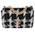 Chanel Noir & Blanc Tweed Matelassé Moyen  19 à rabat Cuir  ref.614571