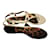 Dolce & Gabbana DOLCE AND GABBANA LEOPARD PRINT SANDALS Brown Cream Leather Exotic leather  ref.615169