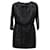 Maje Lace Mini Dress in Black Satin  ref.615770