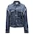 Sandro Paris Kristallverzierte Jacke aus blauer Denim-Baumwolle  ref.615864