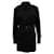 Sandro Black Cotton Coat with Lambskin Trims  ref.615881