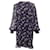 Ganni Gathered Floral Long-Sleeved Dress in Black Viscose Cellulose fibre  ref.615897