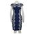 Tadashi Shoji Vestido Azul con Encaje Blanco - vista 3