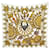 Hermès FOULARD HERMES L'OR DES CHEFS JOACHIM METZ CARRE 90 SOIE DORE SILK SCARF Doré  ref.617179