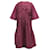 Ganni Robe trapèze à carreaux en coton rose  ref.617560